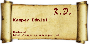 Kasper Dániel névjegykártya